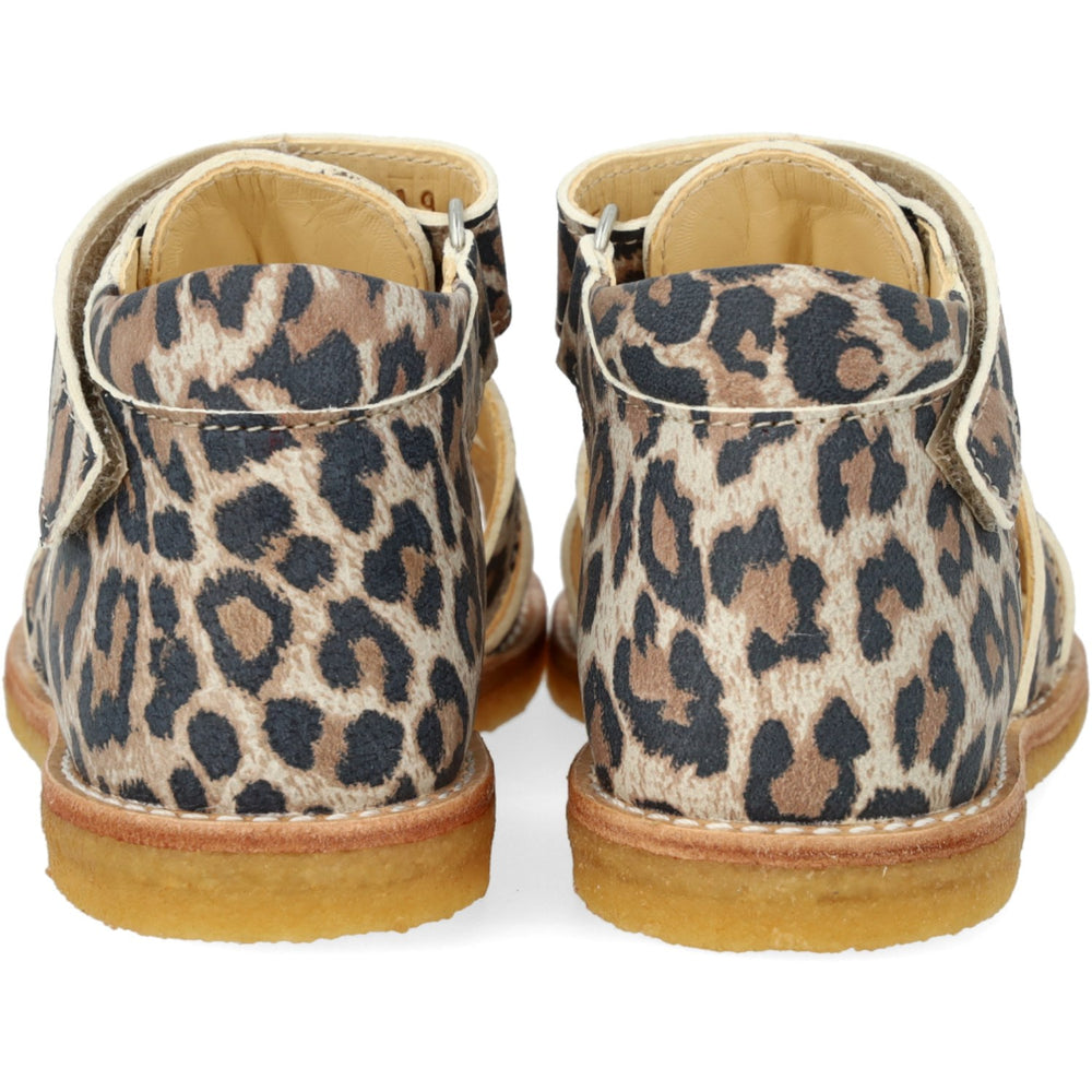 Køb Angulus Leopard Suede Begynder Sandal Med Velcrolukning