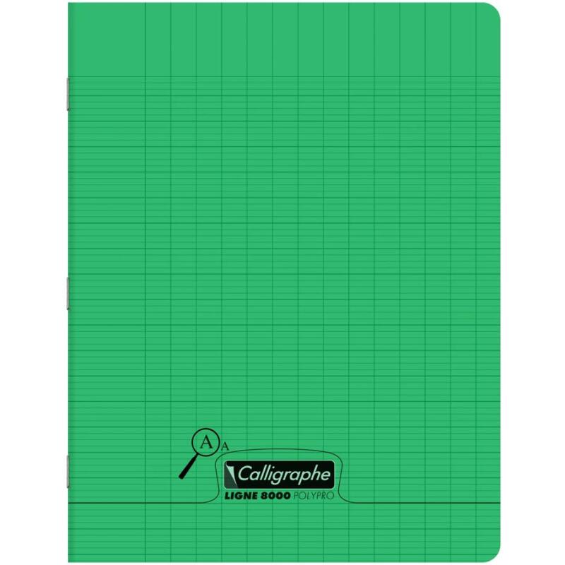 Cahier piqué 8000 POLYPRO Déficients visuels 17x22 cm 96 pages grands carreaux 2,5mm agrandi 10/10 90 g - Assortis