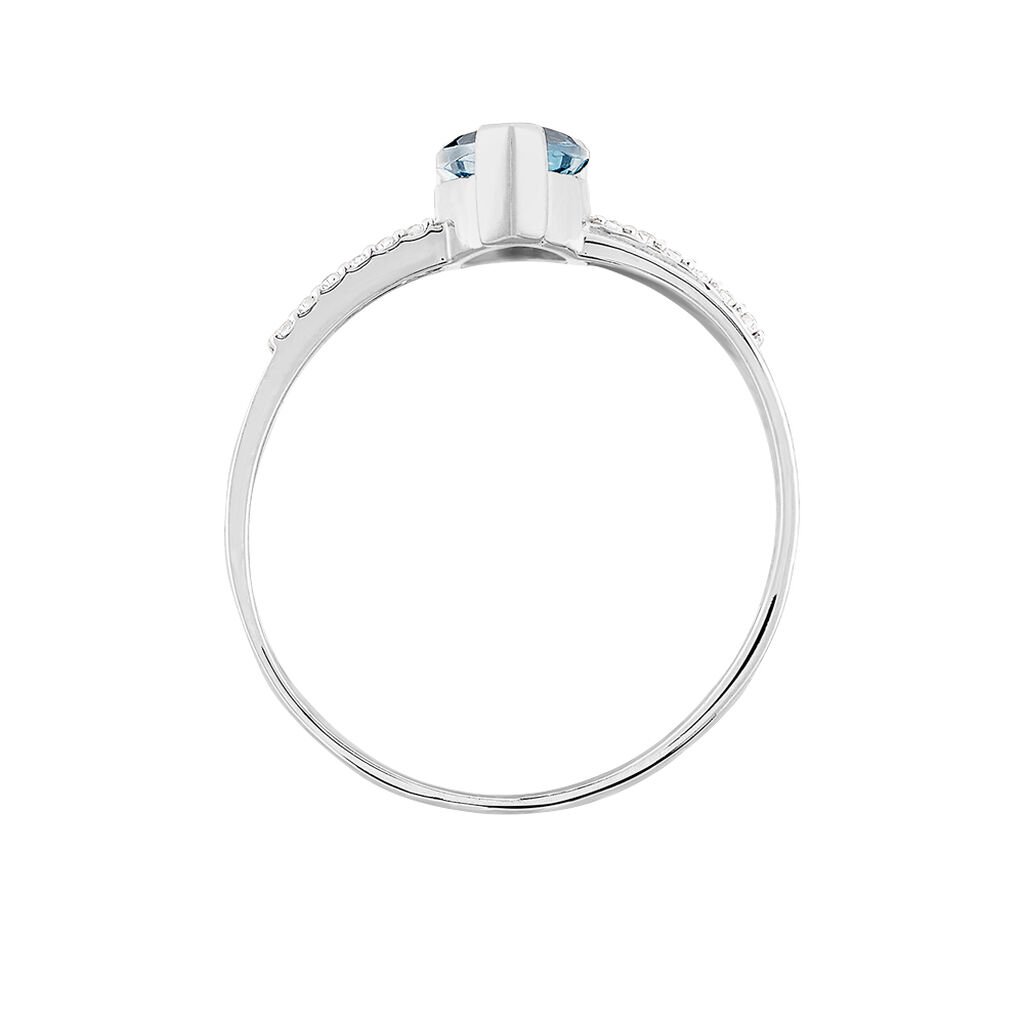 Bague Teresa Or Blanc Topaze Et Diamant