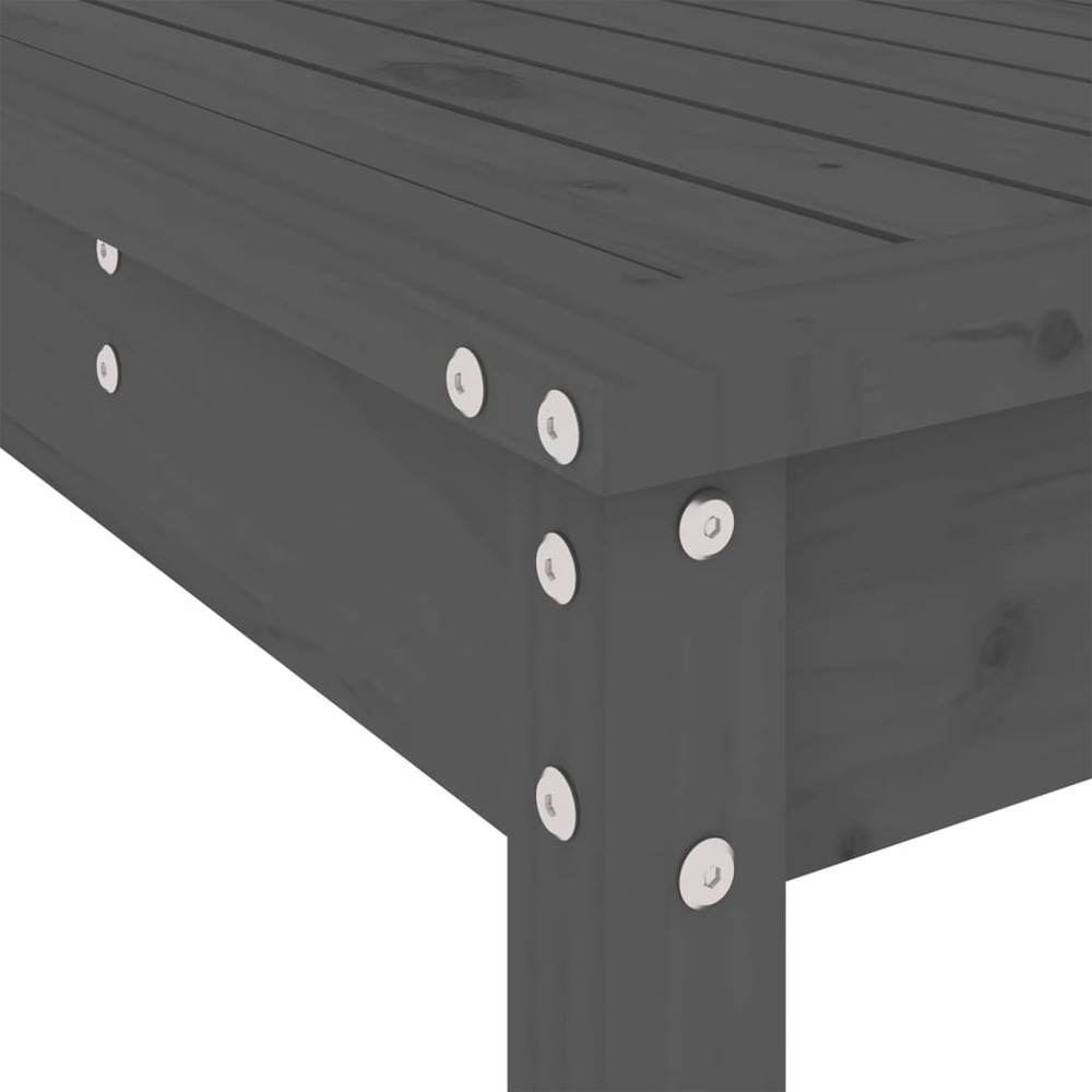 Ensemble de bar de jardin 3 pcs gris bois de pin massif