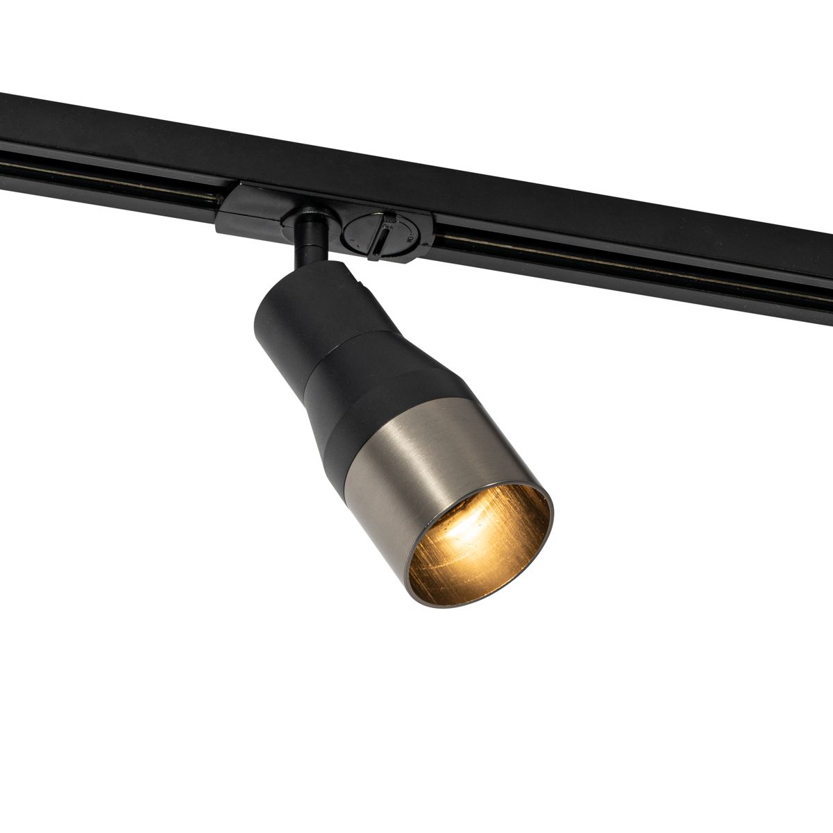 Moderne spot zwart met gunmetal voor railsysteem 1-fase GU10 50mm  - Iconic Kohua