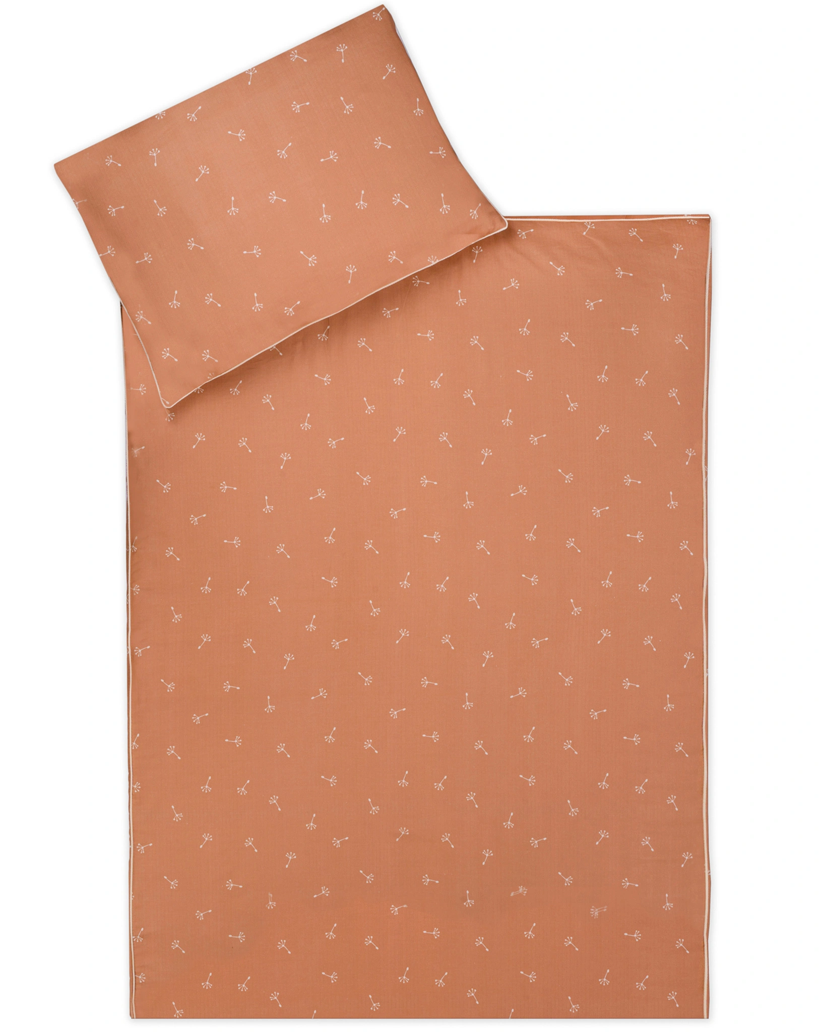 Bettwäsche ORGANIC FLOWERY (100x135/40x60) in braun