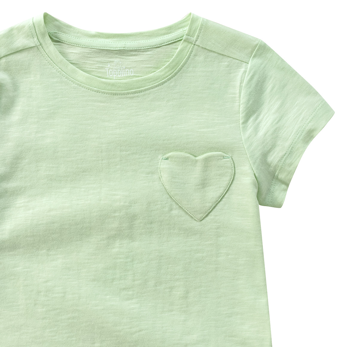 Topolino Mädchen T-Shirt mit Herz-Tasche hellgrün