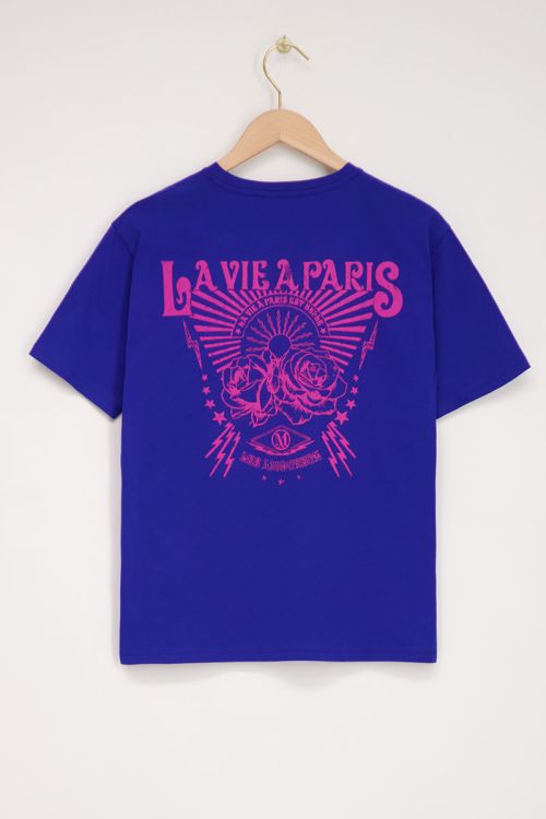 Blauw T-shirt la vie a Paris