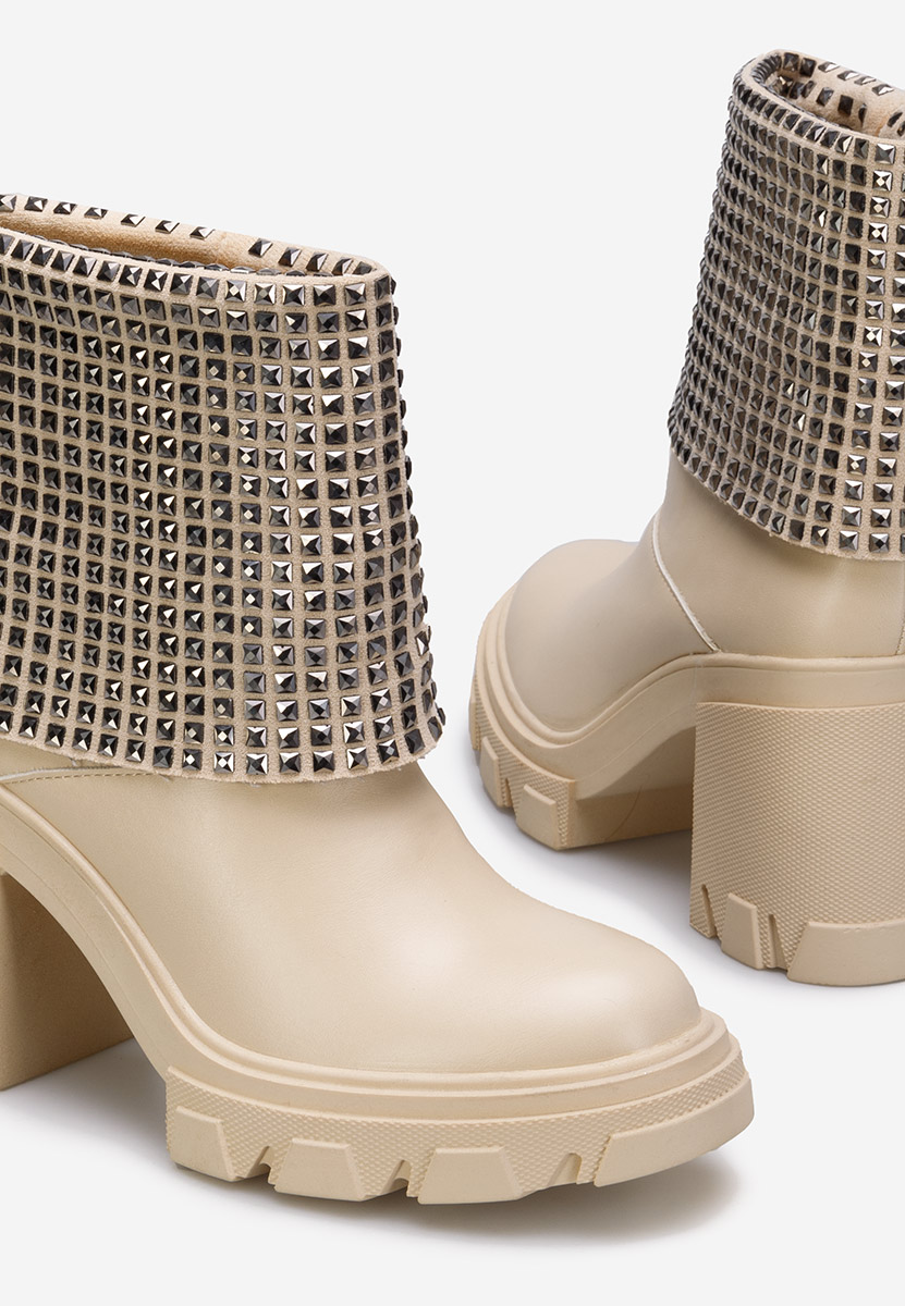 Bottes courtes femme beige Almasa
