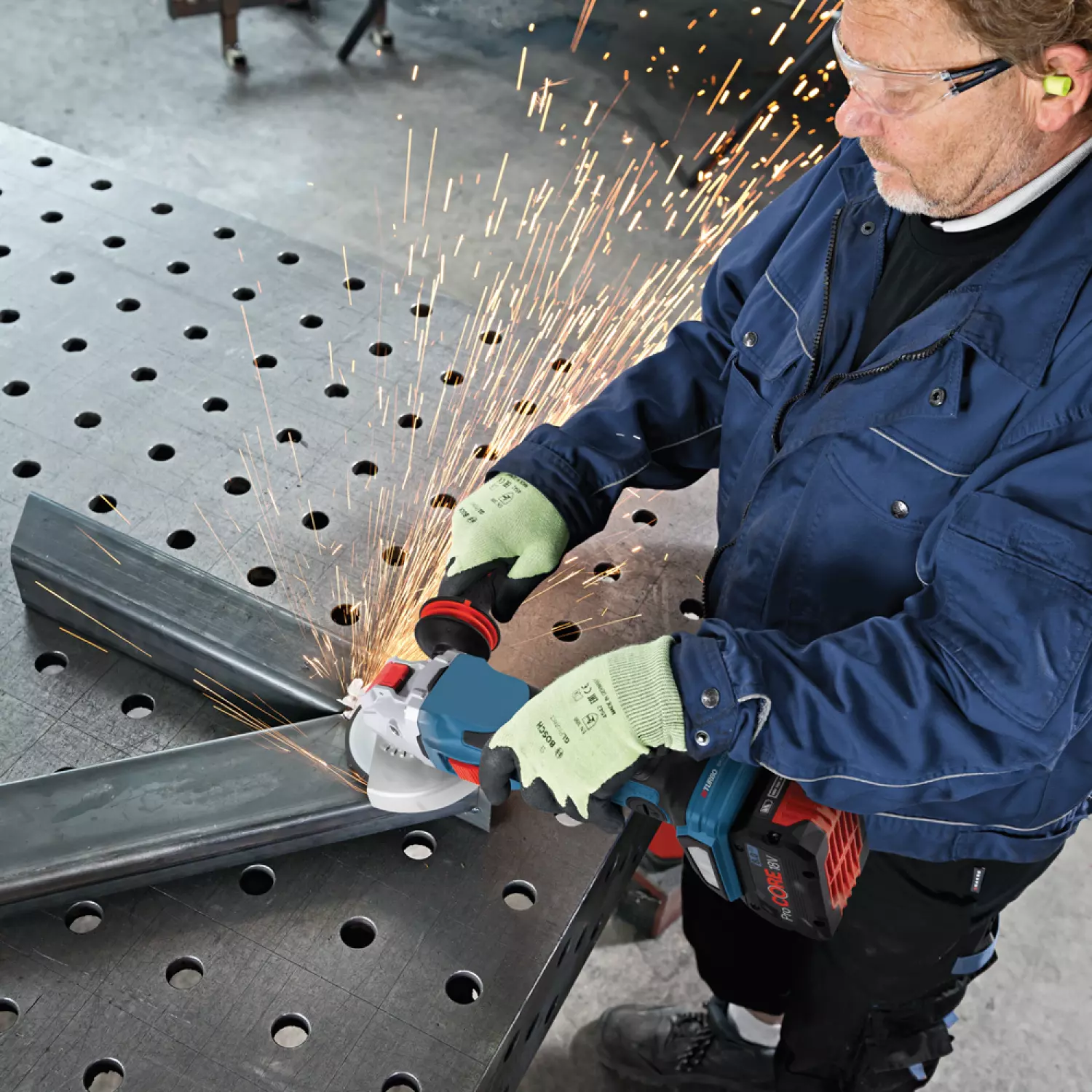Bosch GWX 18 V-15 C 18V Li-Ion accu X-LOCK BiTurbo Haakse slijper body in L-Boxx - 125 mm  - koolborstelloos