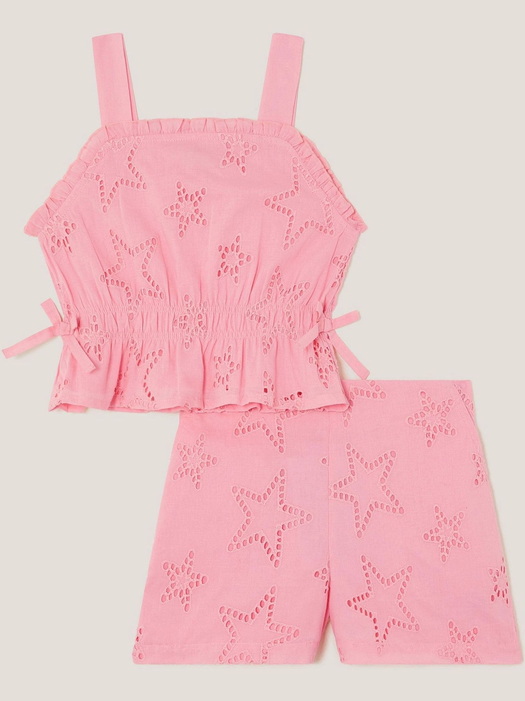 Monsoon Star Cutwork Top & Shorts Set