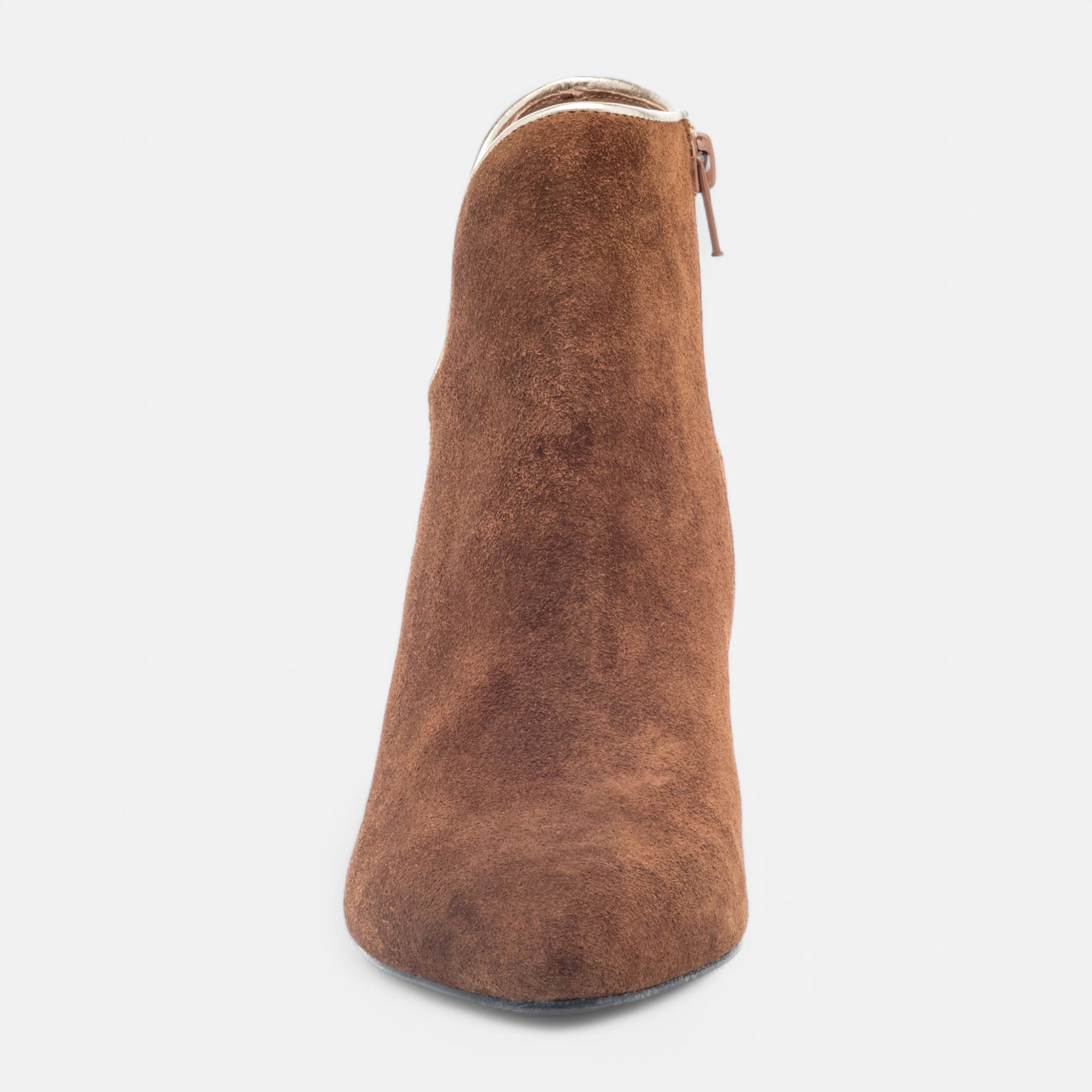 Bottines à talon Femme en cuir camel