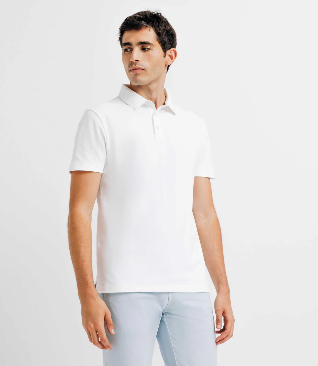 Polo avec broderie blanc