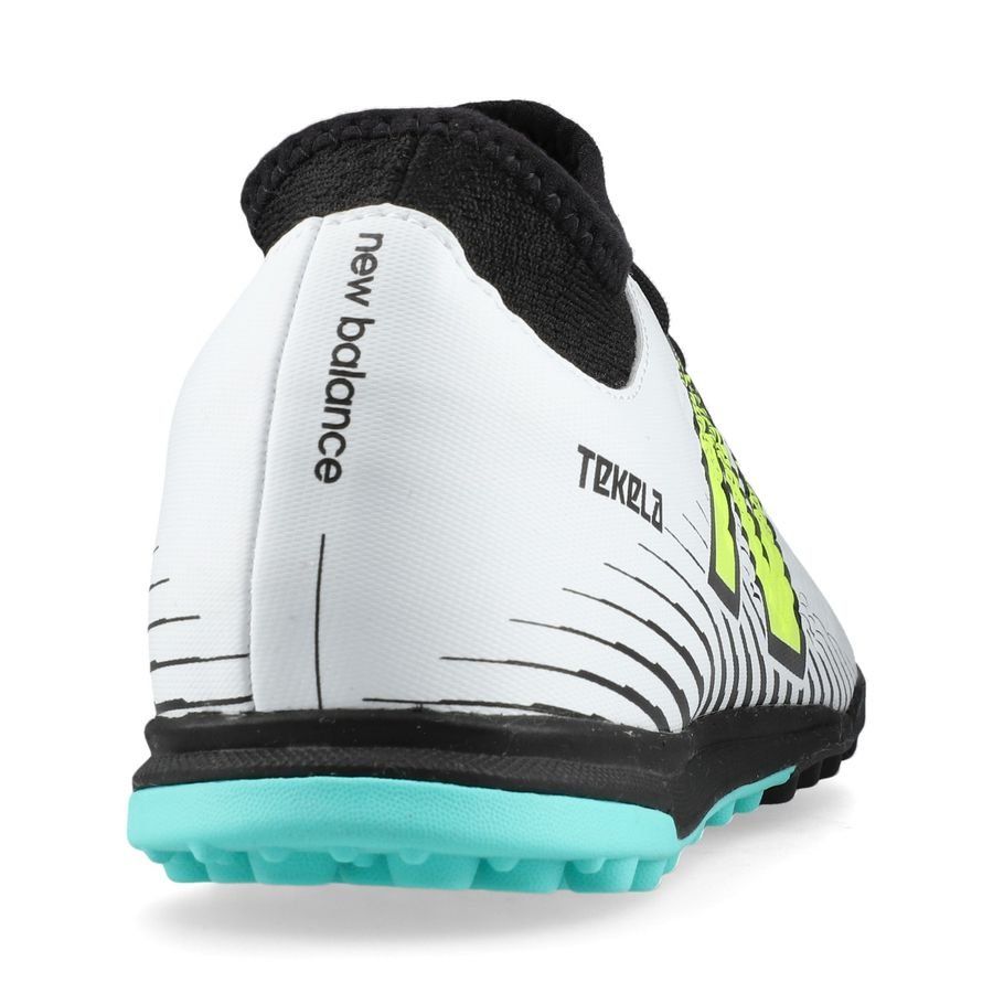 New Balance Tekela V4 Magique TF - Blanc/Violet/Jaune Fluo