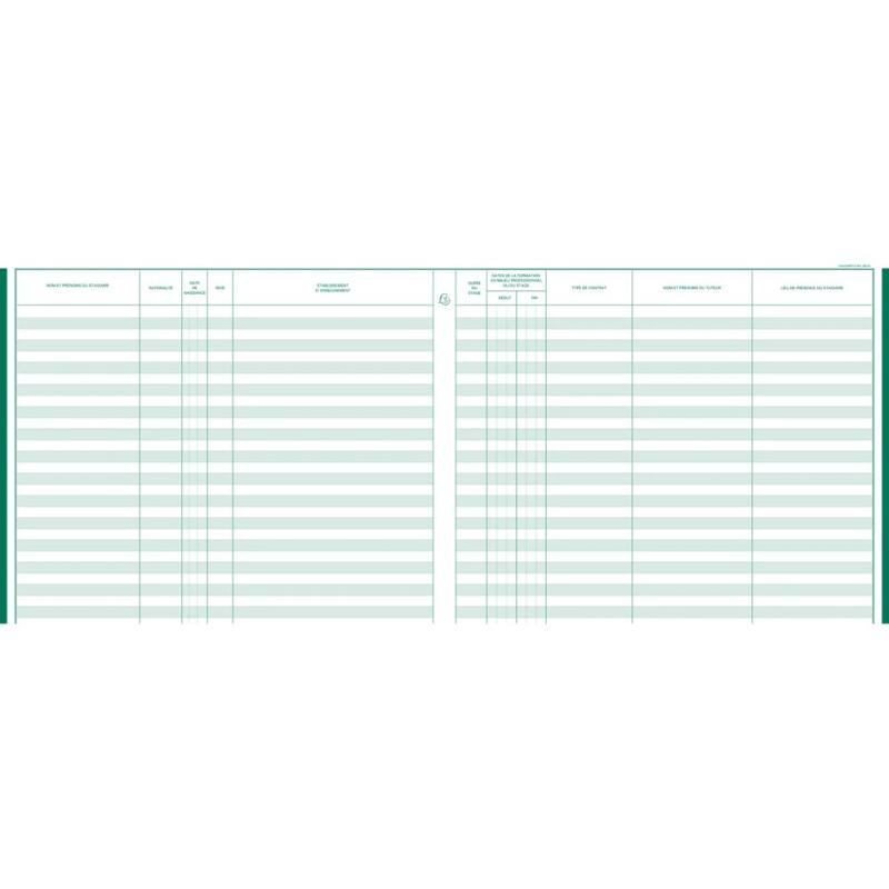 Registre 27x32cm - Registre unique du personnel (salariés et stagiaires) - 100 pages