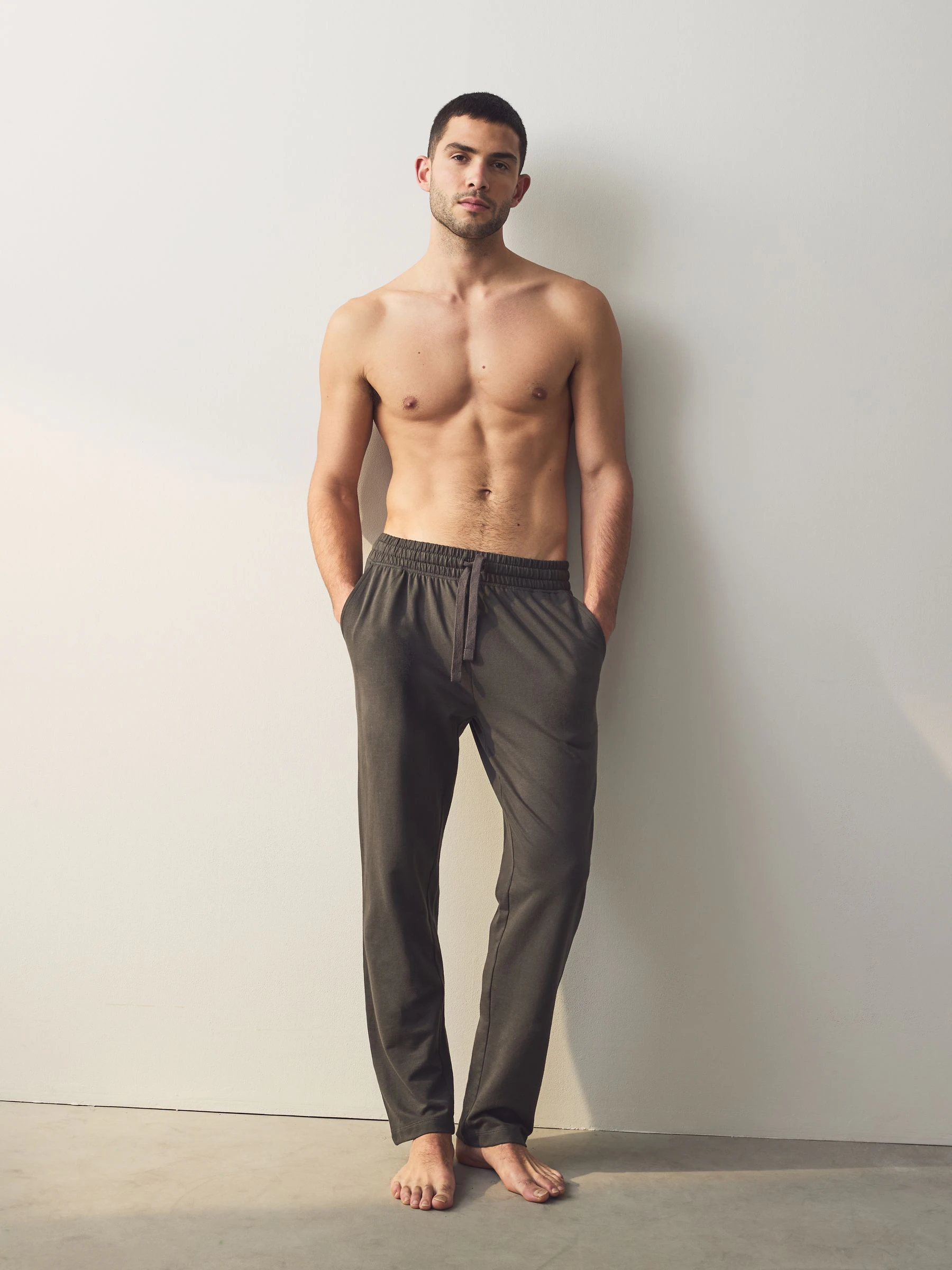 Grijs - Open zoom - Lichtgewicht 100% katoenen joggingbroeken verpakking van 2
