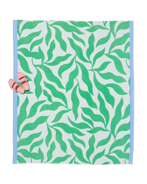 serviette de plage velours 160x180 feuilles