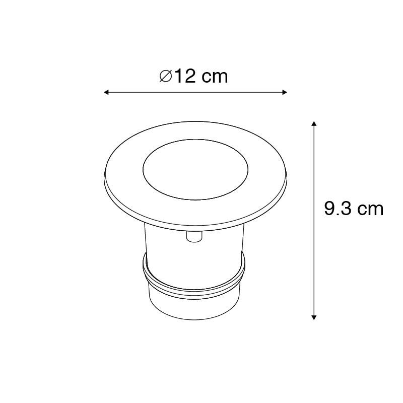 Moderne buiten grondspot grijs incl. LED IP67 - Ceci 2