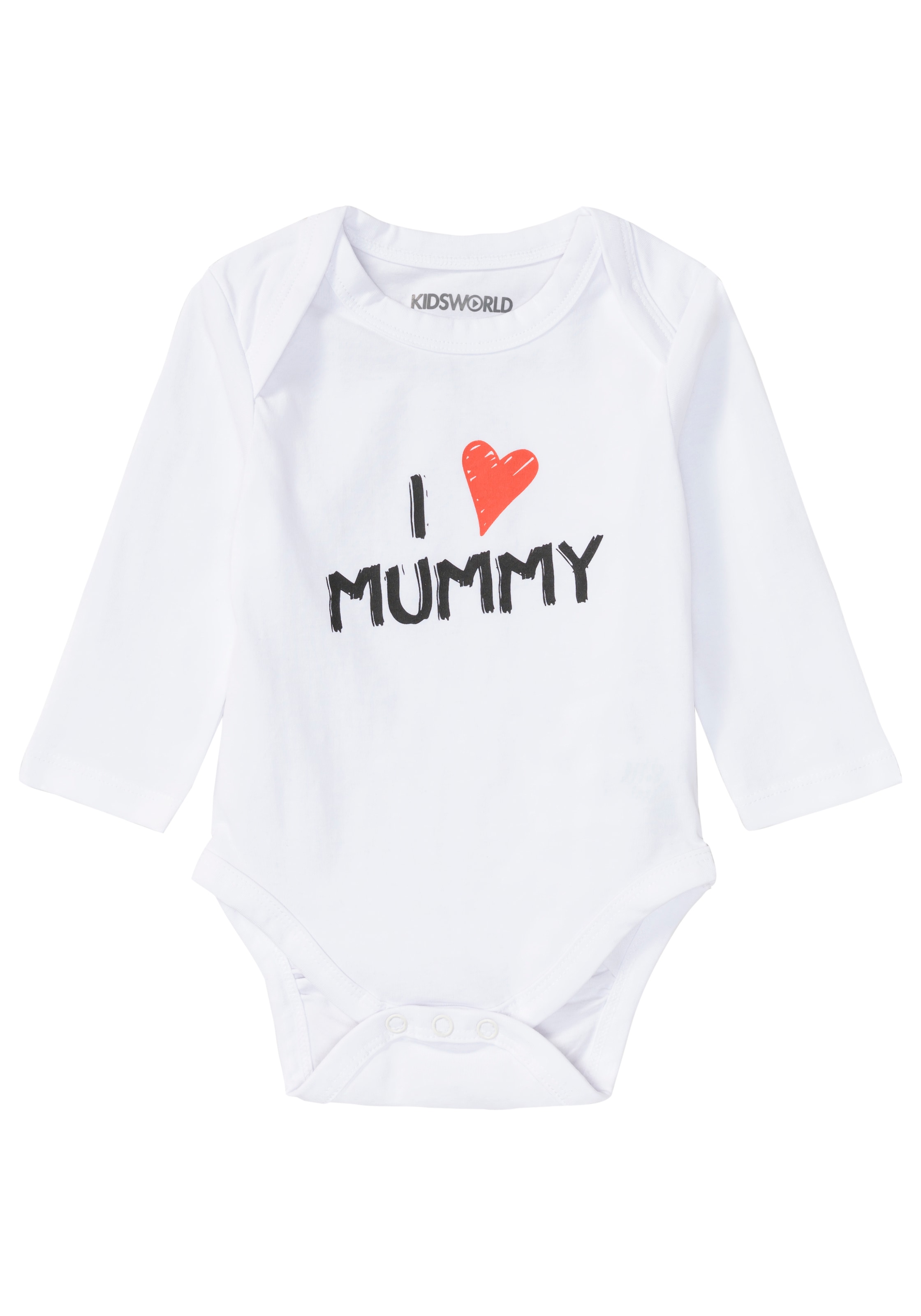 KIDSWORLD Langarmbody »2er Pack Baby-Body Sprüche, Mummy&Daddy«, 2 Stk. aus Bio-Baumwolle