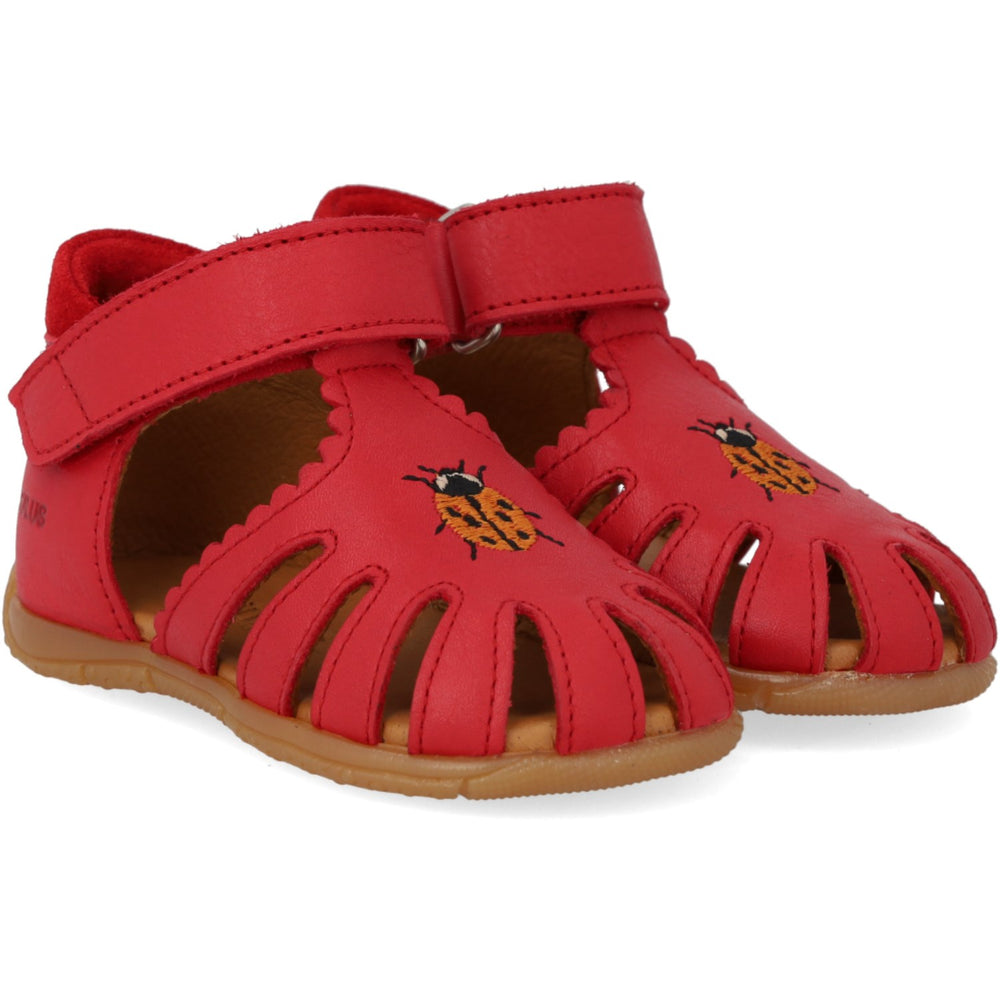 Køb Angulus Red/Red Sandal Med Broderi