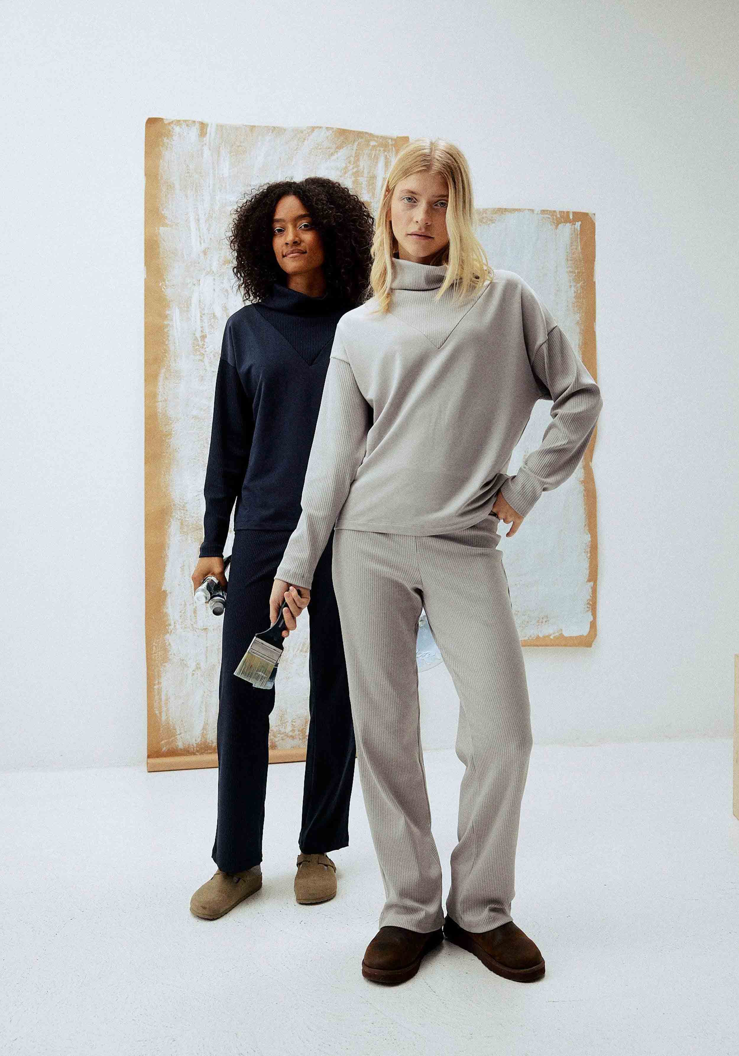 Moya Kala Stoffhose Formal Rib Pants Opal Grey
