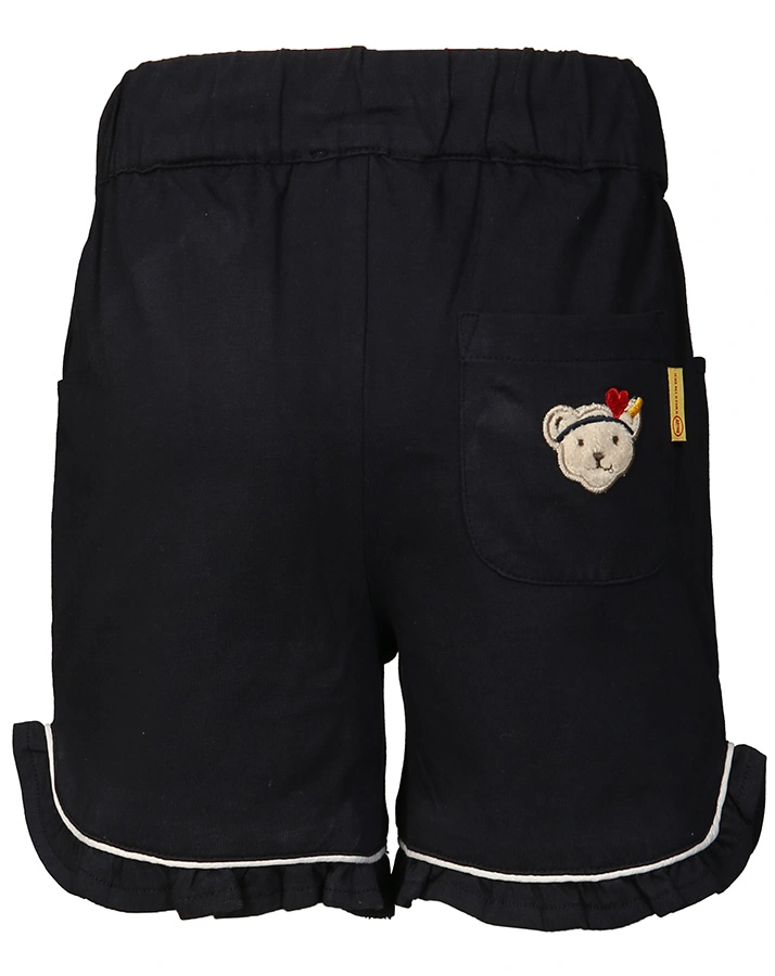 Jersey-Shorts AHOI mit Rüschen in navy