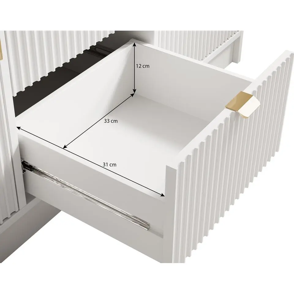 Meubella - Dressoir Tavares - Wit - 118 cm
