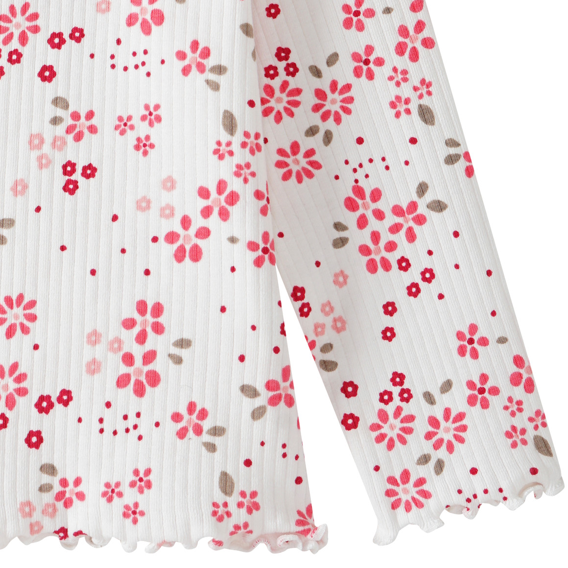 Topomini Baby Langarmshirt mit Blümchen-Print weiss