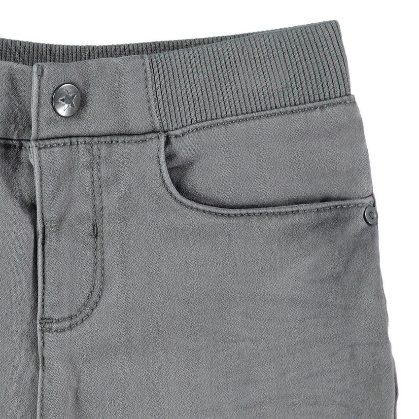 Jean slim effet used à taille élastiquée - Gris chiné