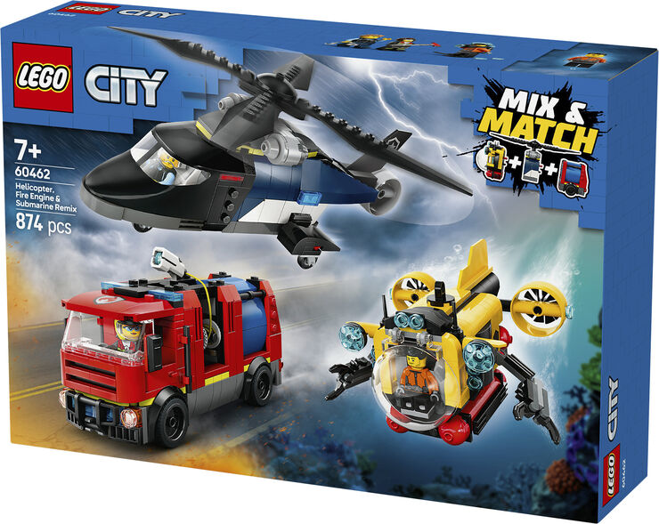 Lego Remix - helikopter. brandbil og ubåd 60462