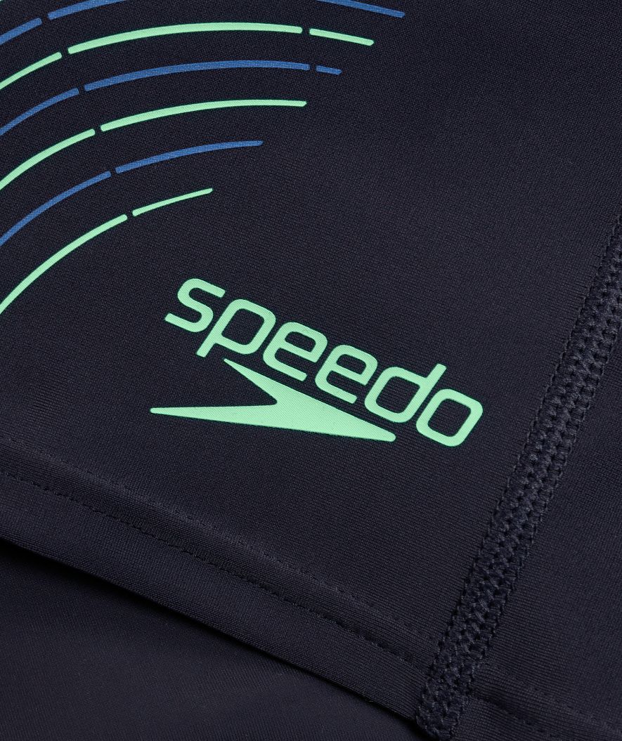 Speedo aquashorts til mænd - Duo Logo Print - Mørkeblå/grøn