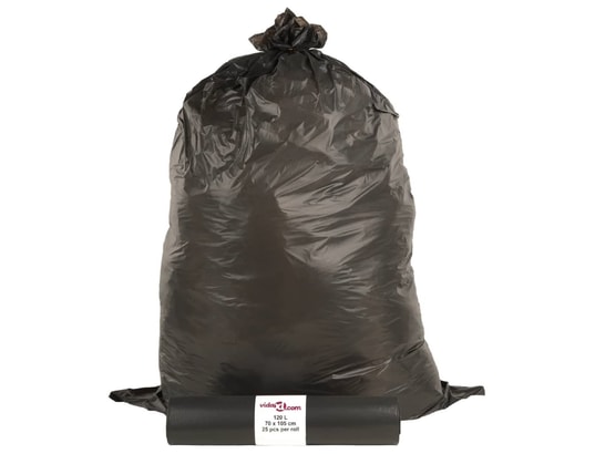 VIDAXL - Sacs poubelles 250 pcs noir 120 l