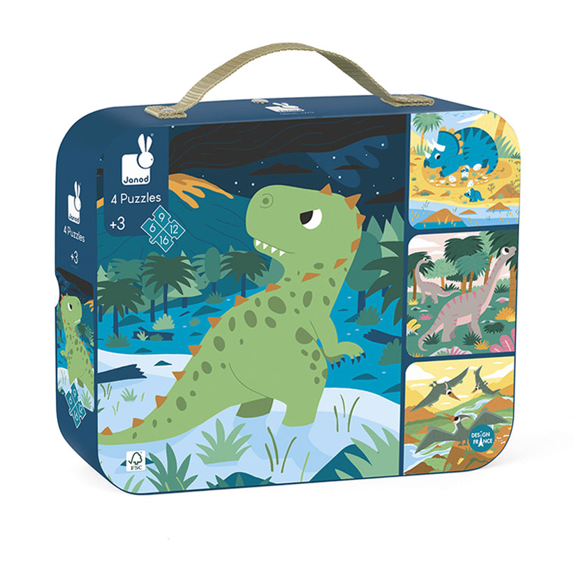 Janod Puzzel - 4 puzzels Dinosaurus