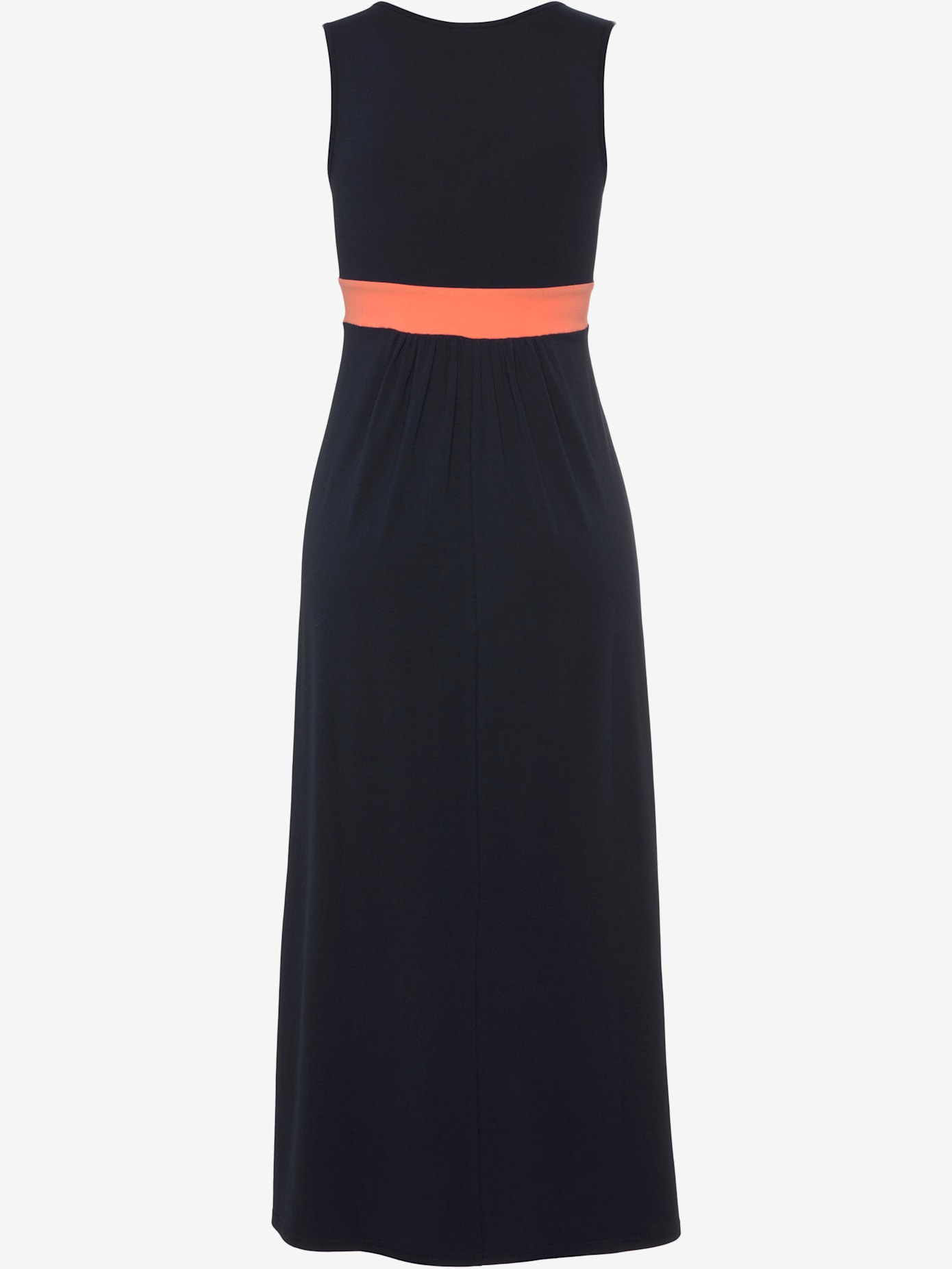 Robe longue encolure en v aspect superposé
