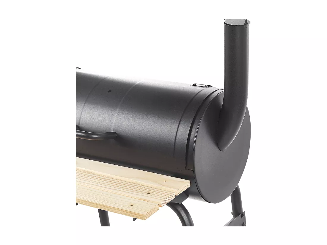 Gril à charbon de bois SATAH avec fumoir Métal Noir