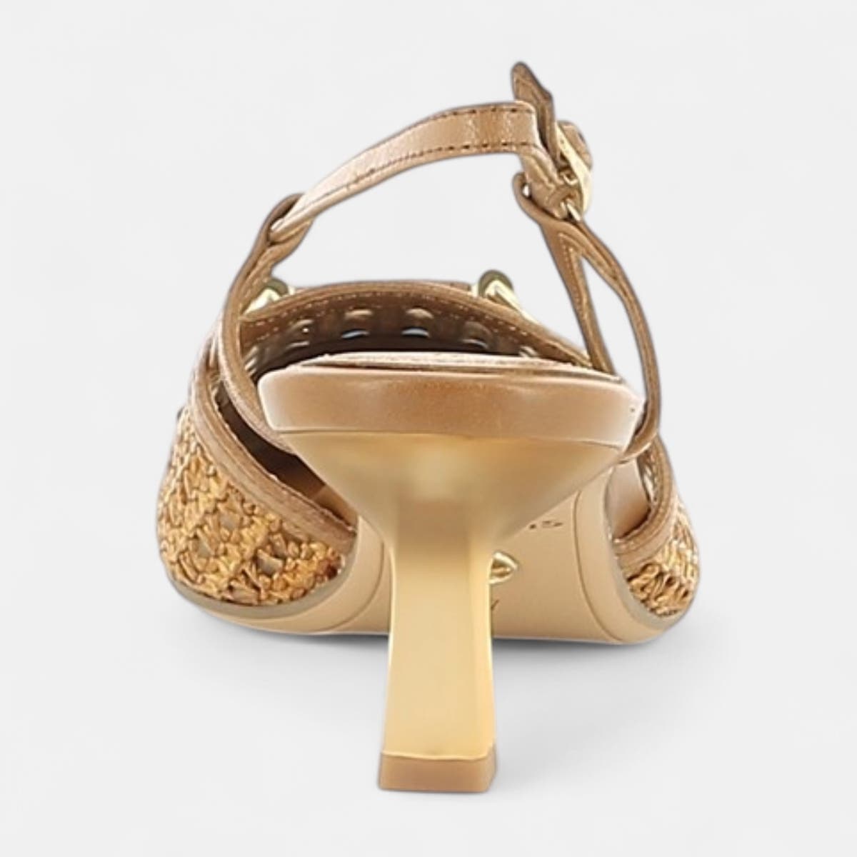 Escarpins avec bride arrière à talon Femme cognac