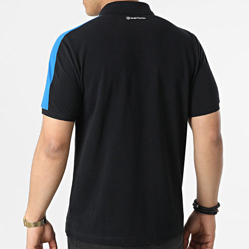 Polo Manches Courtes A Bandes 39223 Noir Bleu
