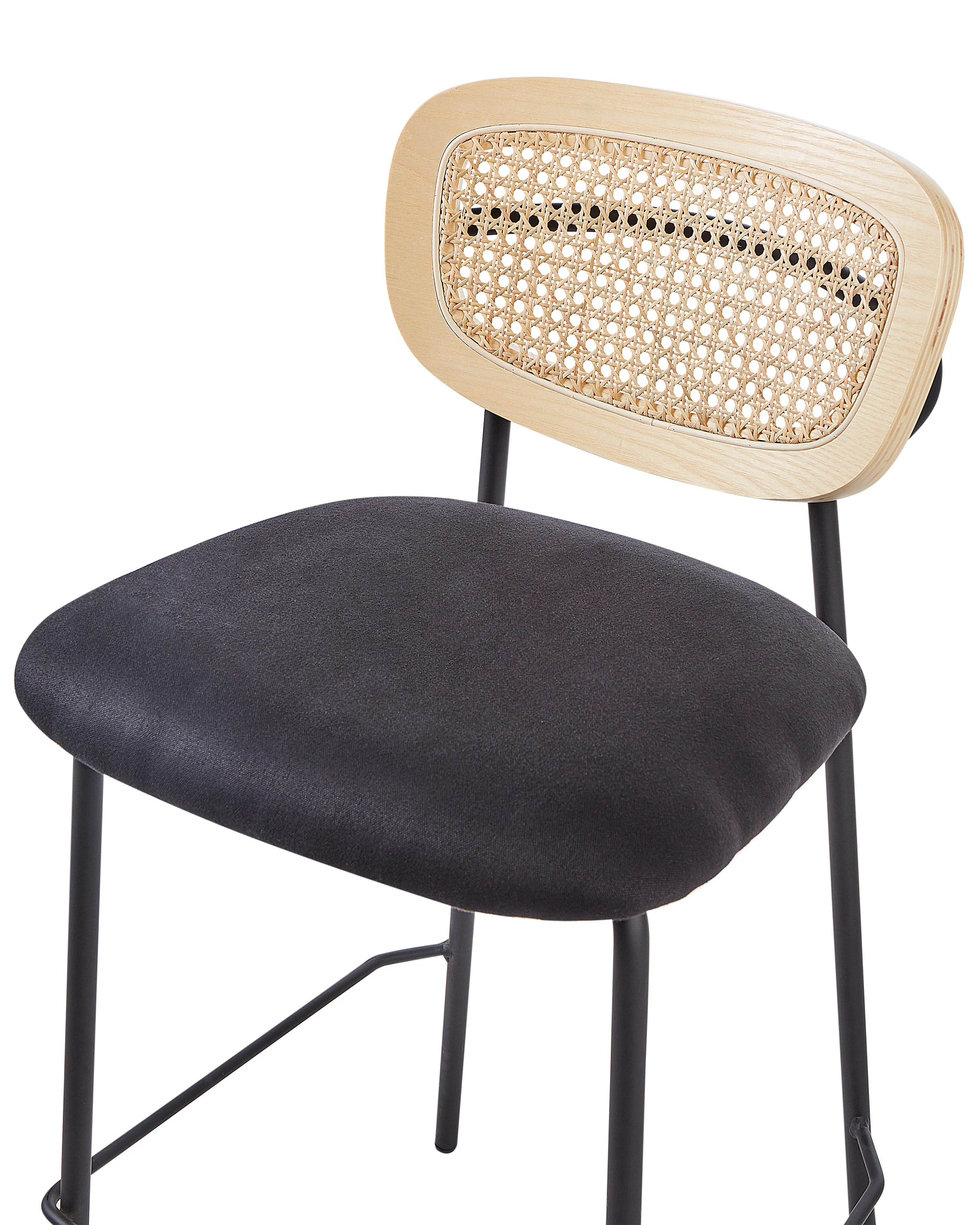 Set van 2 barstoelen MAYETTA Rotan Zwart