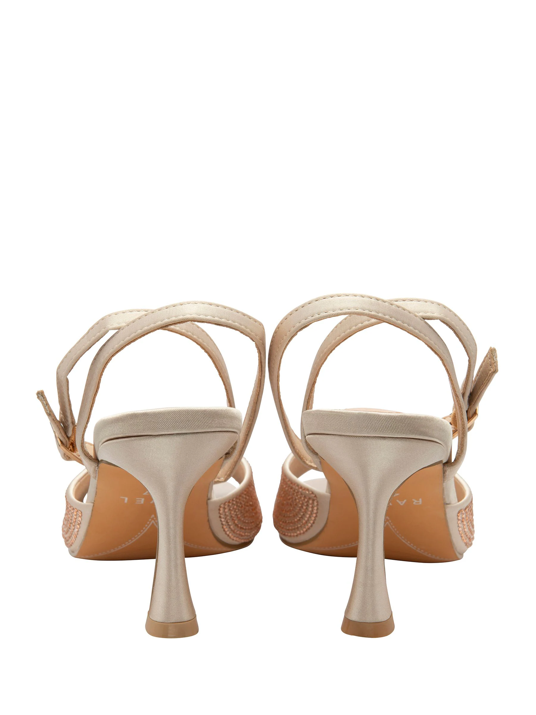 Goud - Ravel Peep-Toe Block-Heel Mule Sandals