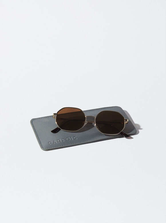Gafas De Sol Hexagonales - Dourado