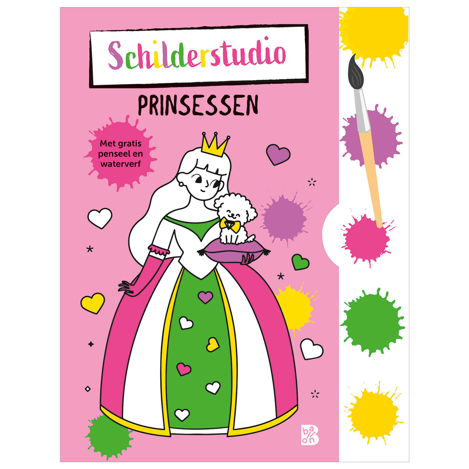 Kleurboek met Verfpalet en Penseel Prinsessen