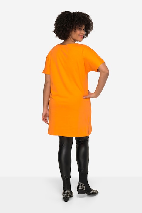 Longshirt, oversized, Rundhals, Halbarm