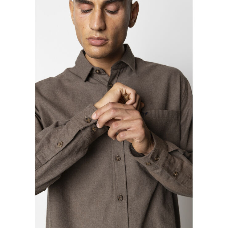 Fat Moose Frank flannel shirt Brown melangè