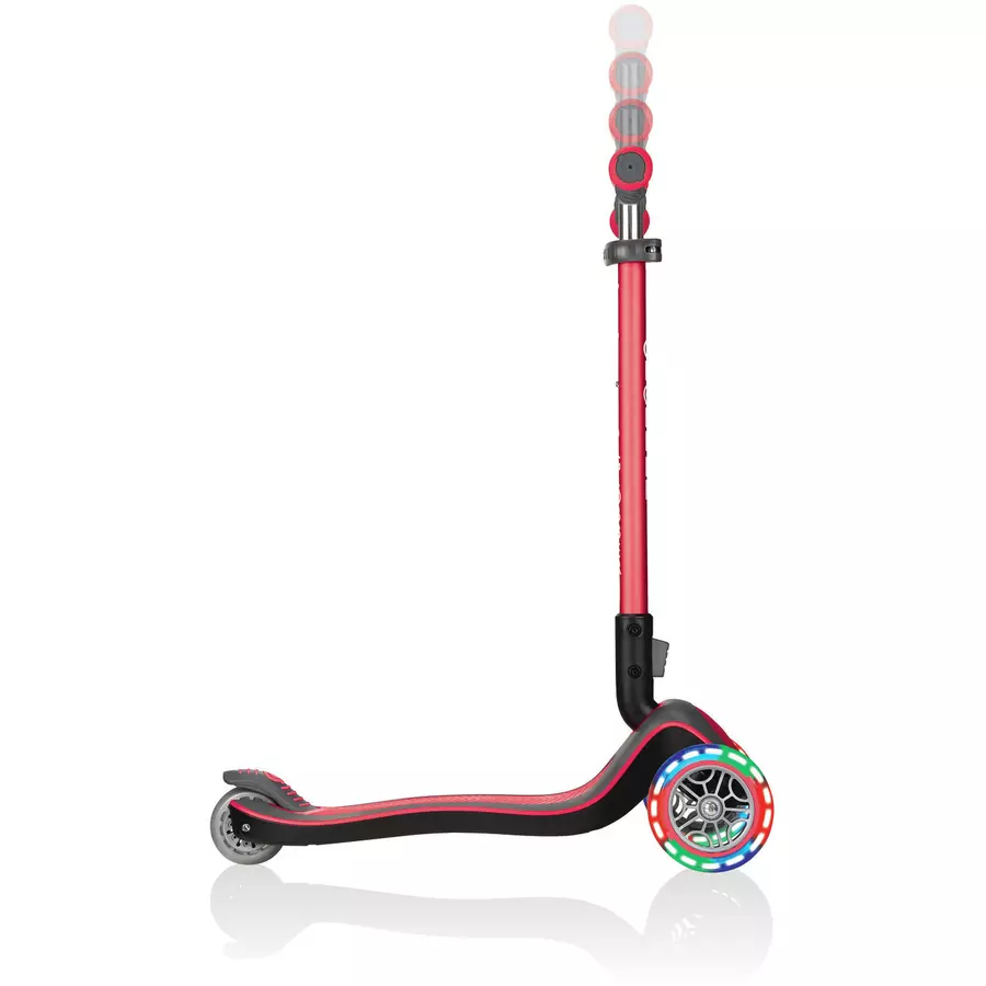 GLOBBER Scooter  ELITE DELUXE LIGHTS mit Leuchtrollen, rot