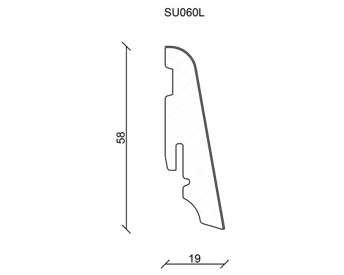 SKANDOR plint eiken Esprit SU60L 19 x 58 x 1200 mm
