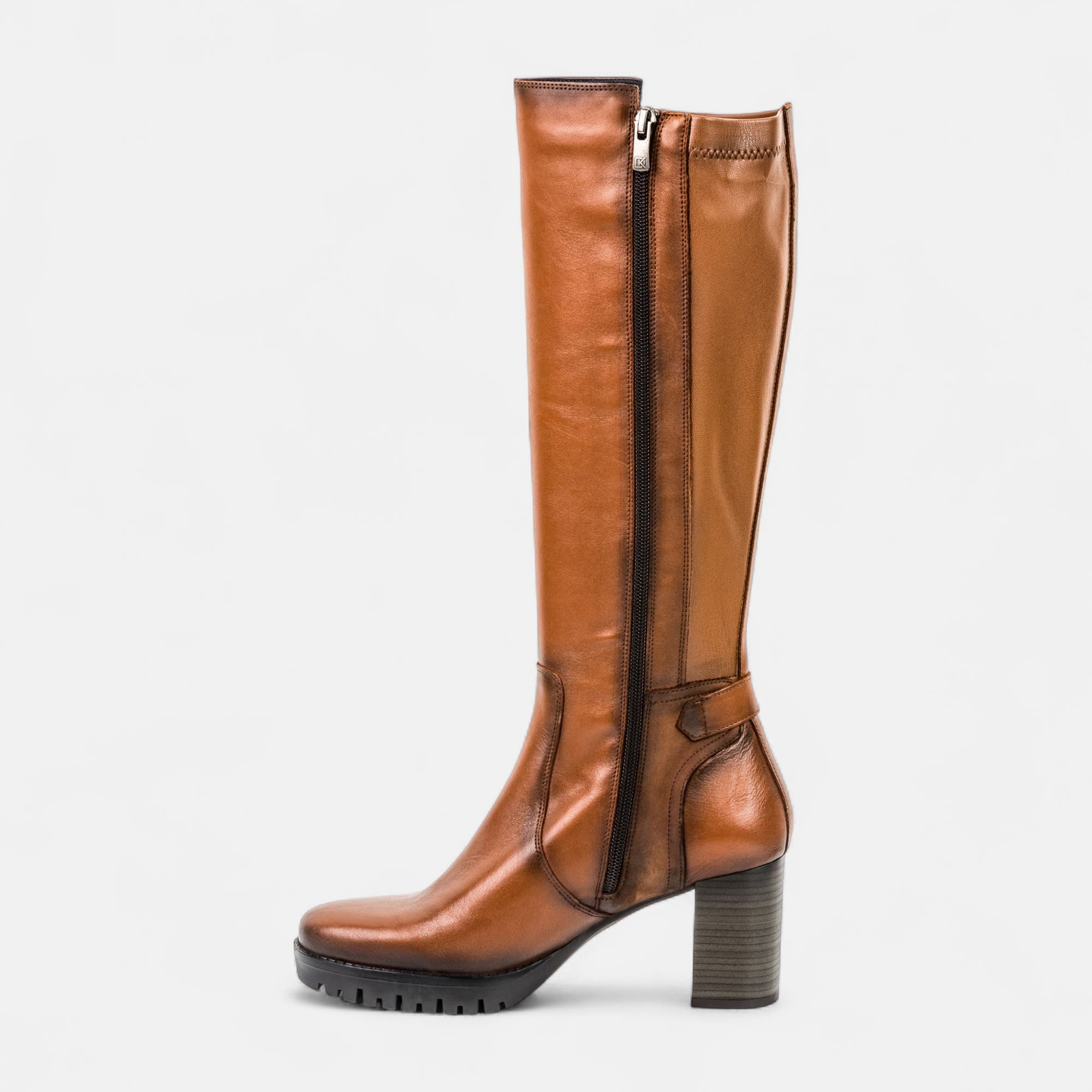 Bottes à talon Femme cognac
