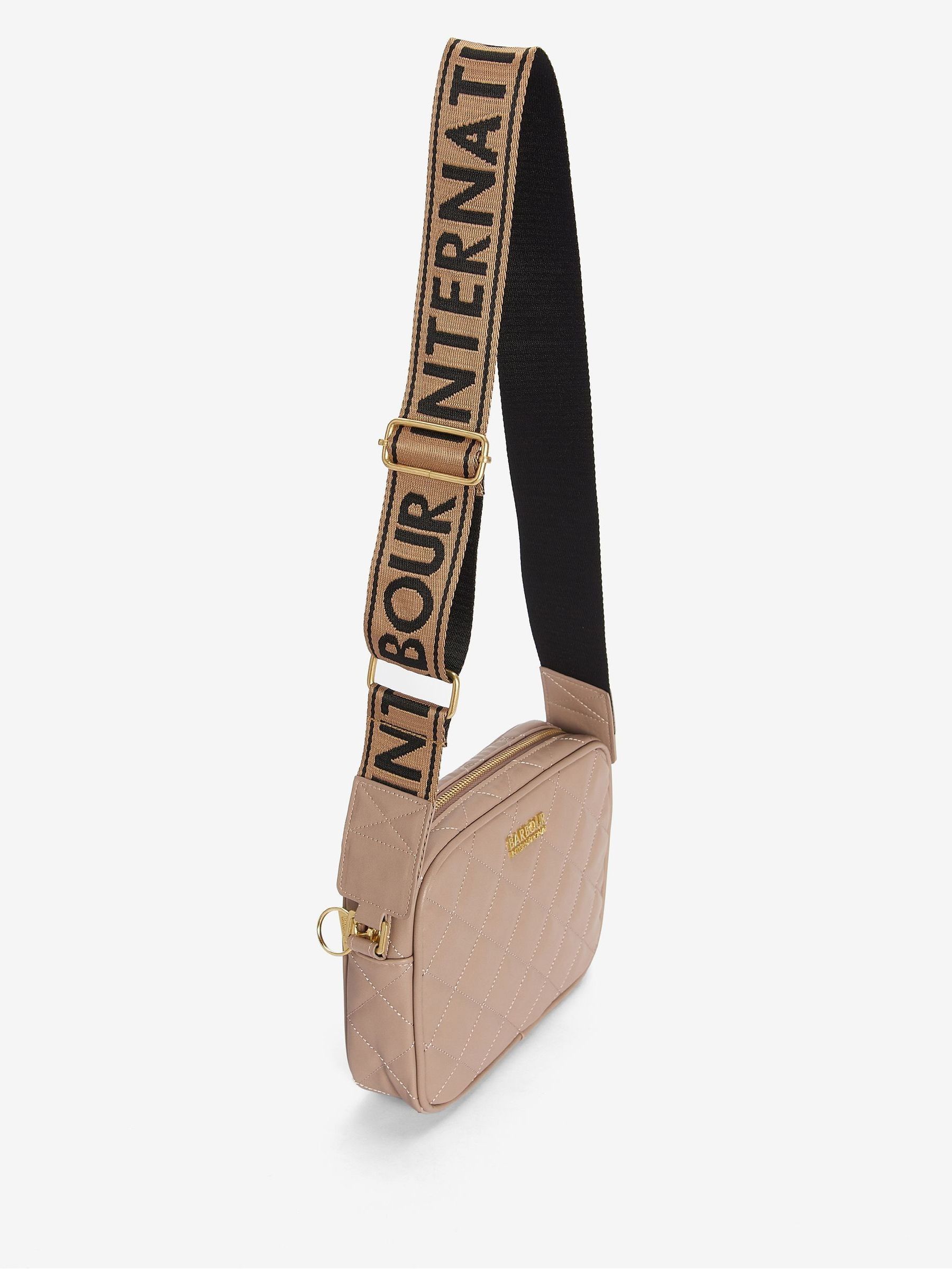 Licht beige - Barbour® International gewatteerde Sloane crossbodytas