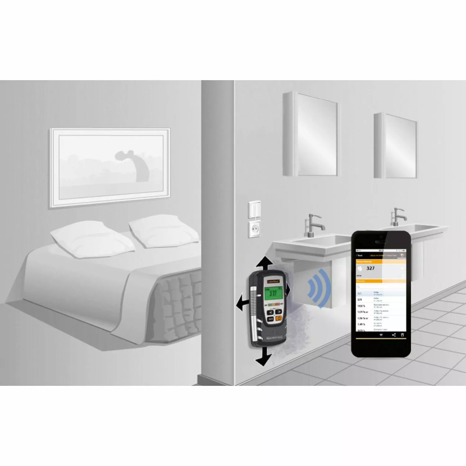 Laserliner MoistureMaster Compact Plus Vochtigheidsmeter met bluetooth