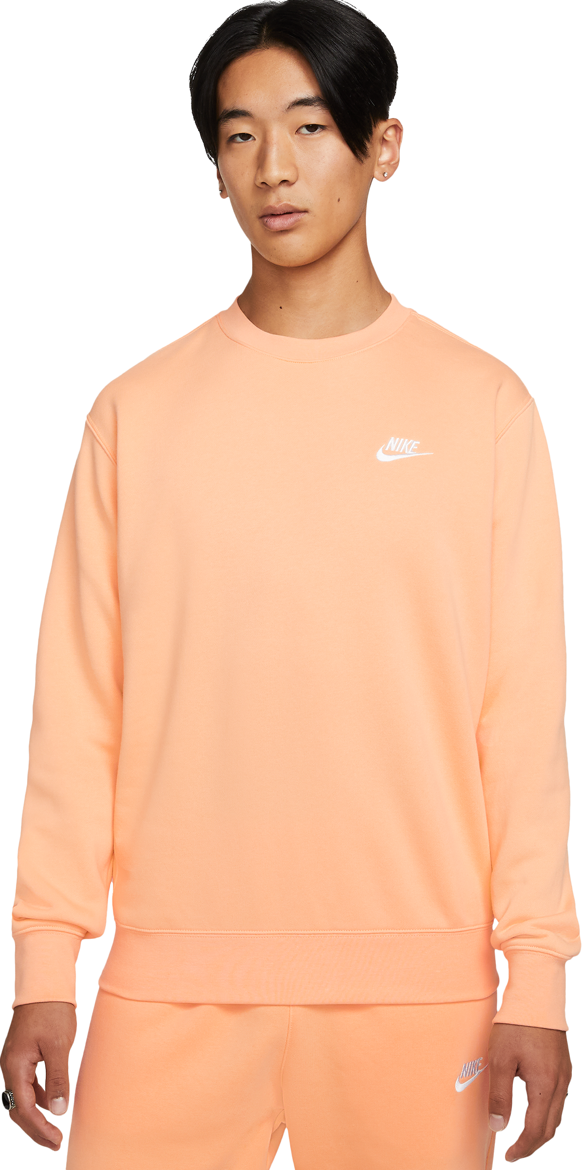 Nike Club Crew Sweatshirt Orange Weiss F734