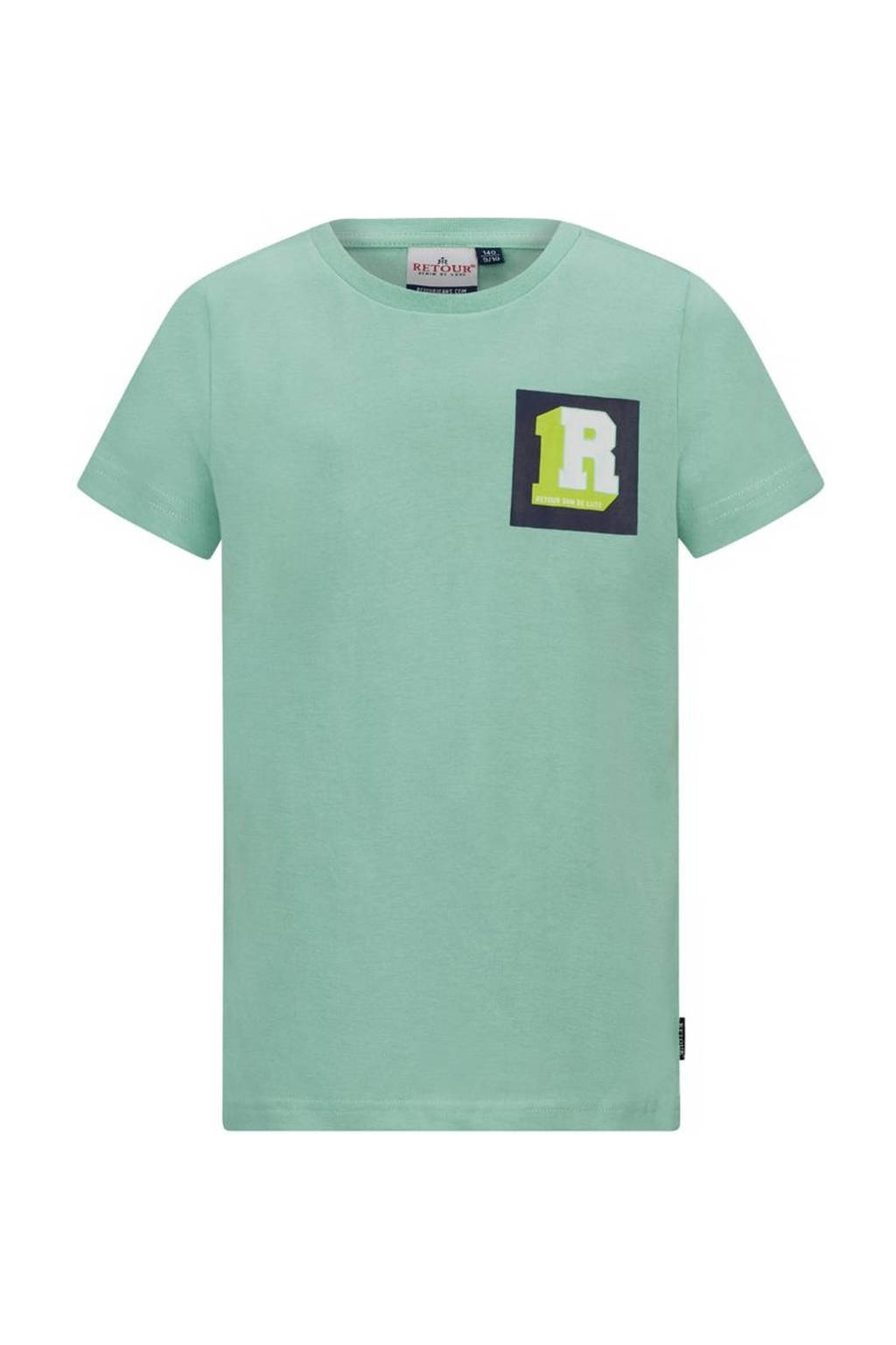 Retour Jeans T-shirt Orlando met printopdruk mintgroen