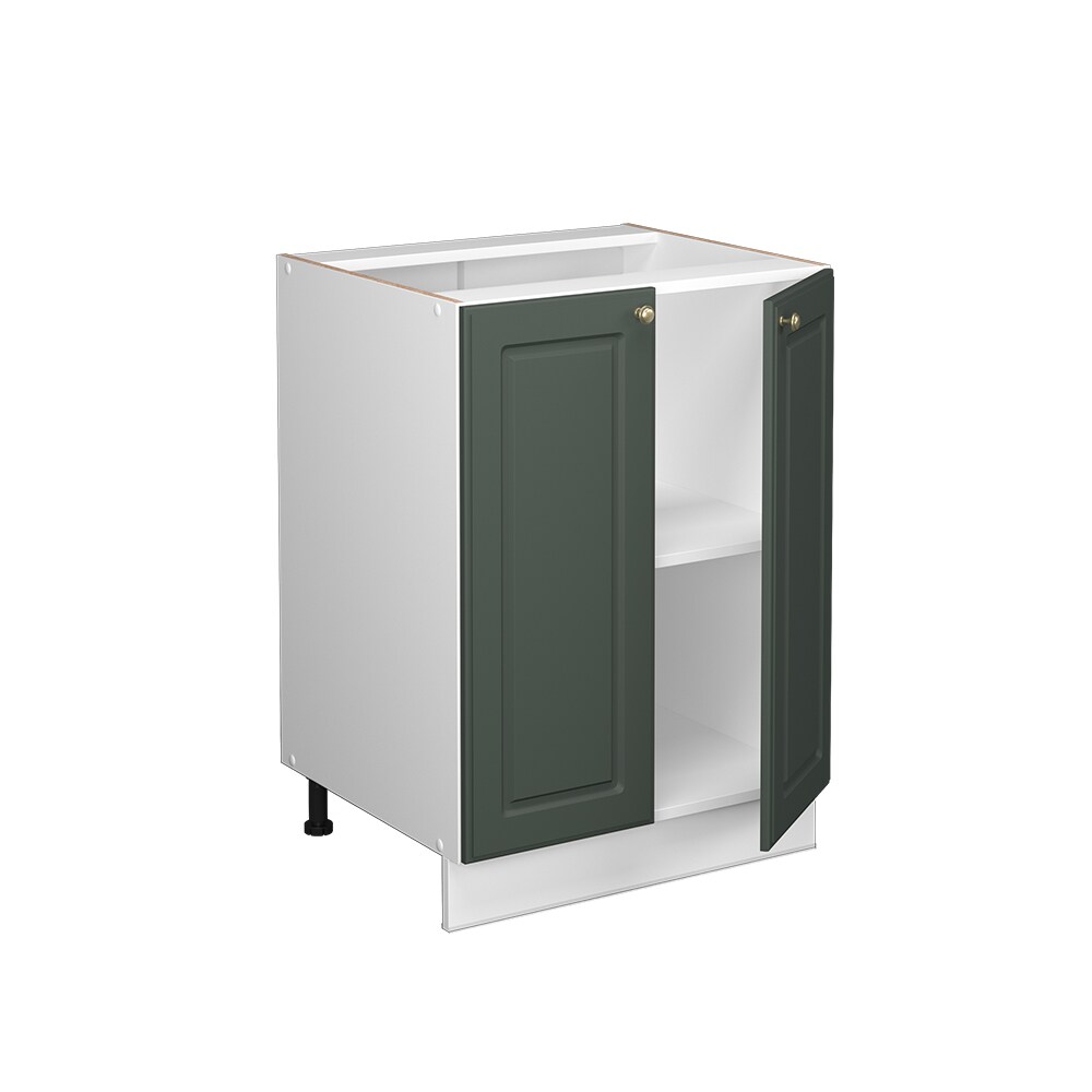 Vicco Unterschrank Küchenschrank Küchenmöbel Fame-Line Weiß Grün-Gold Landhaus 60 cm Küche Einbauküche Drehtür Einlegeboden Blende Küchenzeile