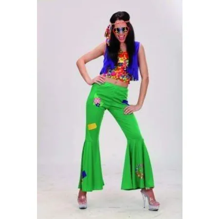 Widmann 73283 Kostüm Hippie-Frau, Gr. L, Shirt, Hose und Stirnband
