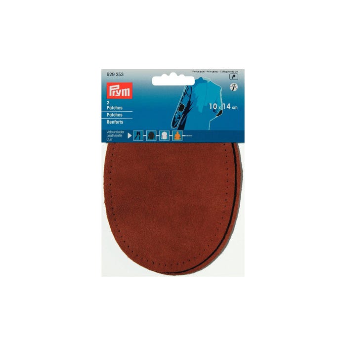 Prym-2 stuks elleboog- en knielapjes leder 10 x 14 cm