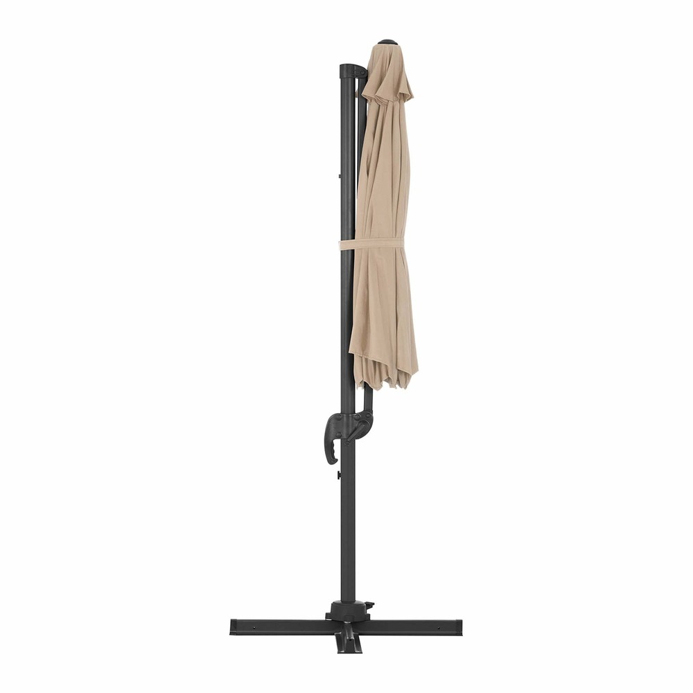 Parasol déporté rond diamètre 300 cm inclinable et pivotant crème